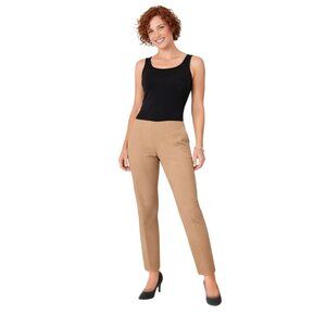 Ralph Lauren Tan Pull-On Size 4 Stretch Trousers Cotton Blend